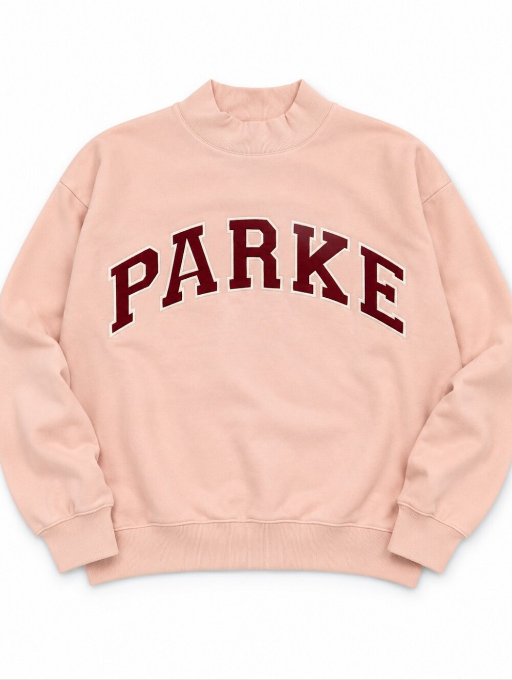 PARKE Varsity Mockneck Fleece Rosewood PINK LXL NWT